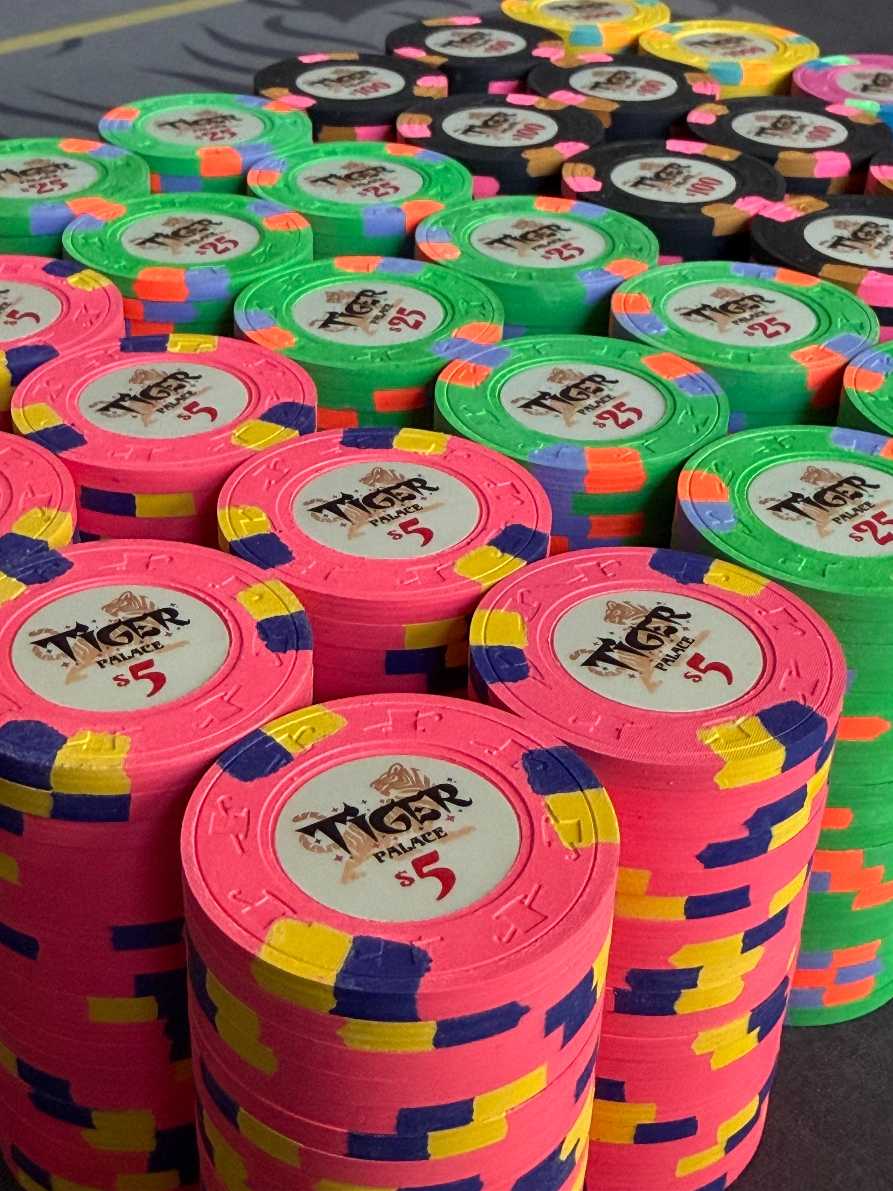 Tiger Palace (Paulson) relabeled $5/$10 Cash Set (Vegas colors)- 700 Chips
