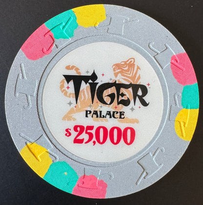 Tiger Palace (Paulson) Secondary Cash $25,000 chip - Metallic Silver - 43mm - One Barrel