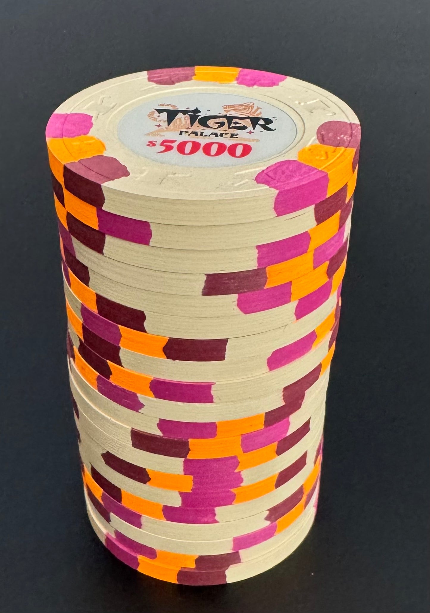 Tiger Palace (Paulson) Primary Cash $5,000 chip - Almond 39mm - One Barrel