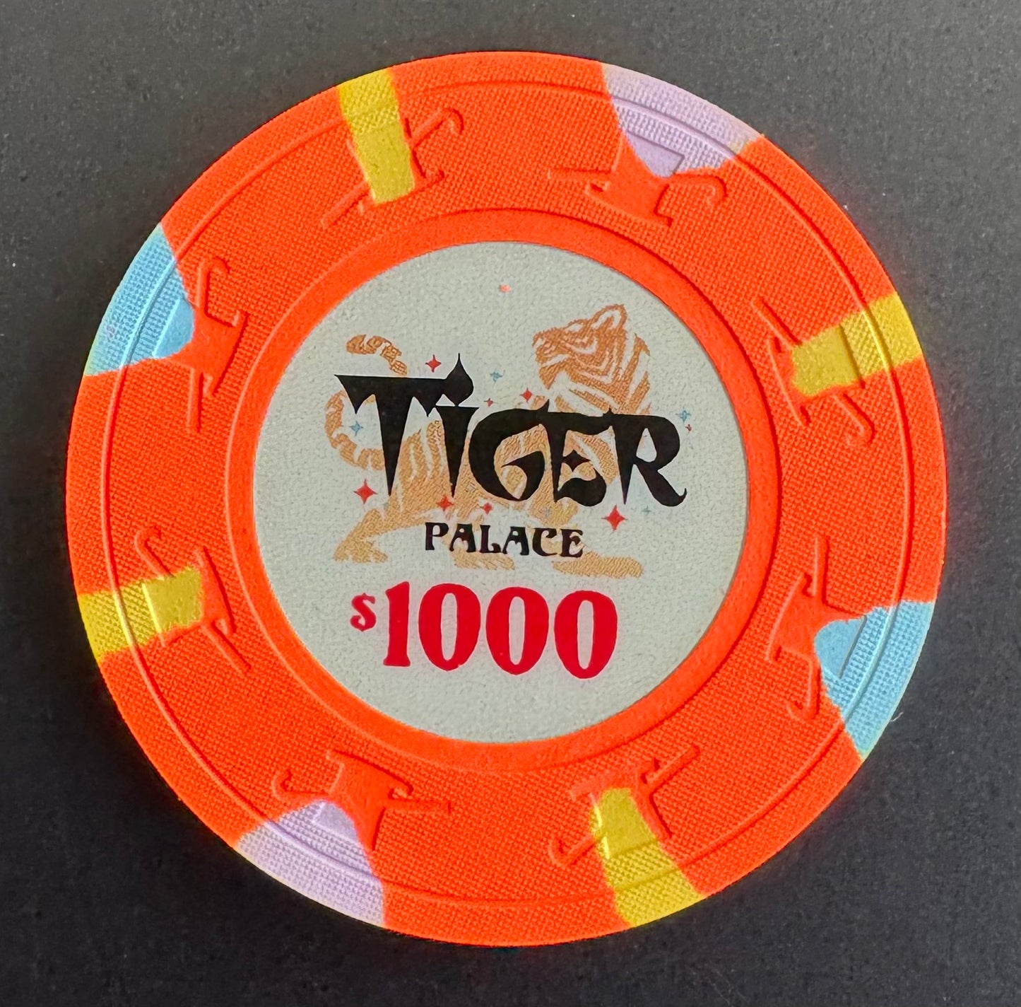 Tiger Palace (Paulson) Primary Cash $1,000 chip - Blaze Orange 39mm - One Barrel