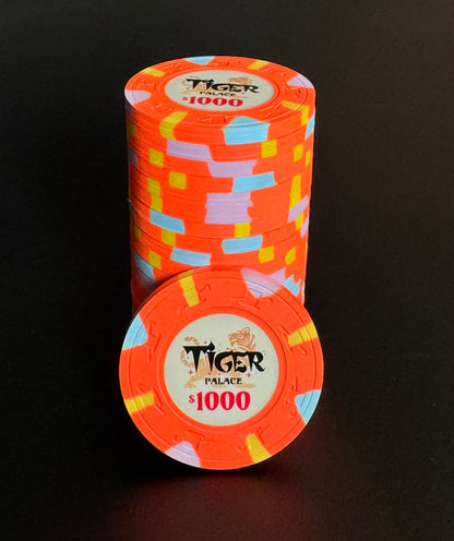 Tiger Palace (Paulson) Primary Cash $1,000 chip - Blaze Orange 39mm - One Barrel