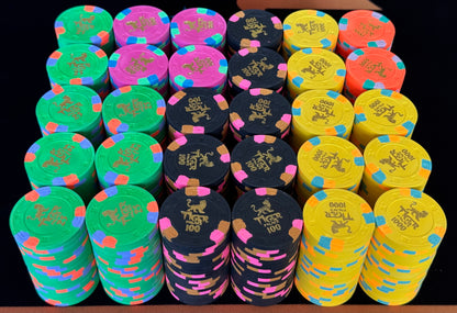 Tiger Palace (Paulson) T-25 based - Two Table Hot Stamp Tournament Set - 600 Chips