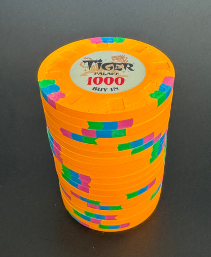 Tiger Palace (Paulson) 48mm '1000' Denom Buy-in chip - Arc Yellow - ONE Barrel