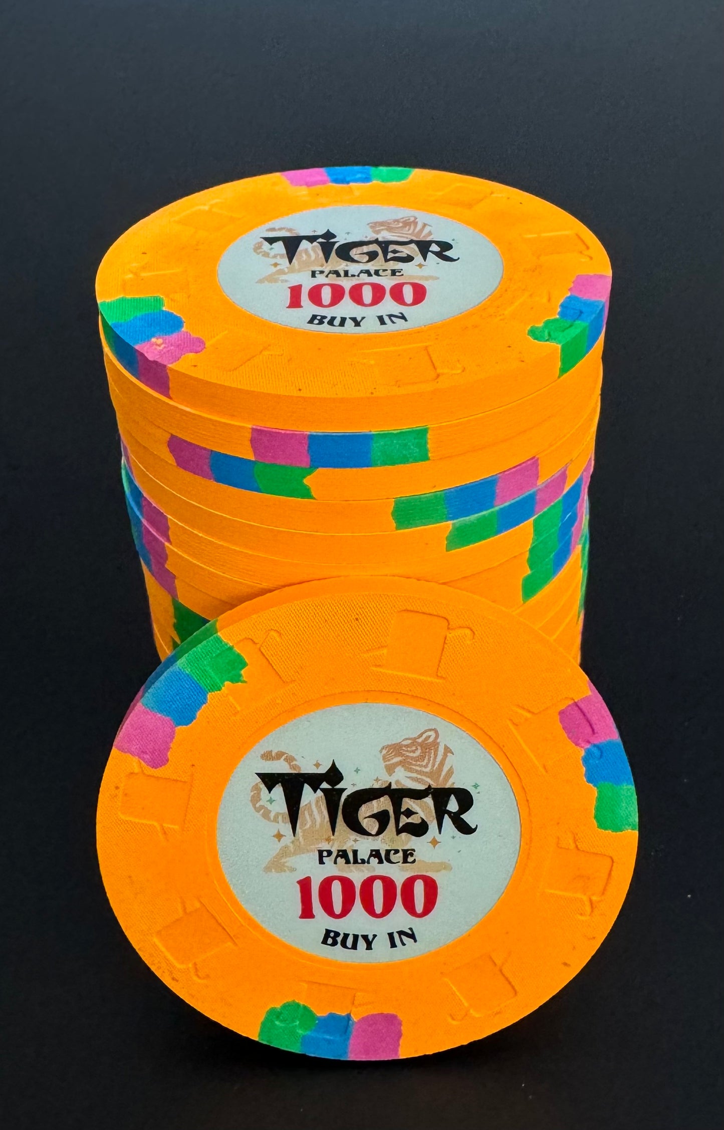 Tiger Palace (Paulson) 48mm '1000' Denom Buy-in chip - Arc Yellow - ONE Barrel