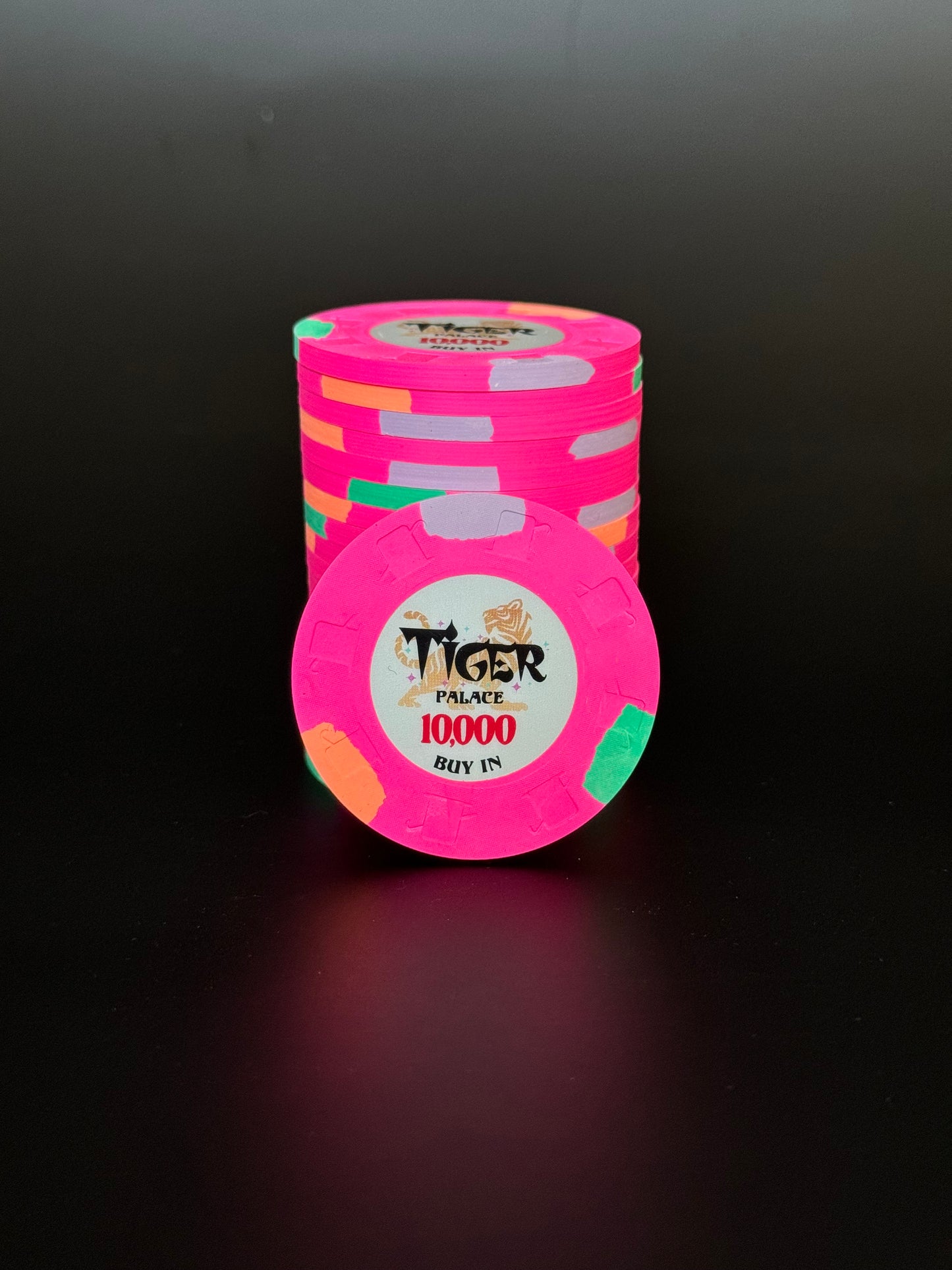 Tiger Palace (Paulson) 48mm '10000' Denom Buy-in chip - Mexican Rose - ONE Barrel