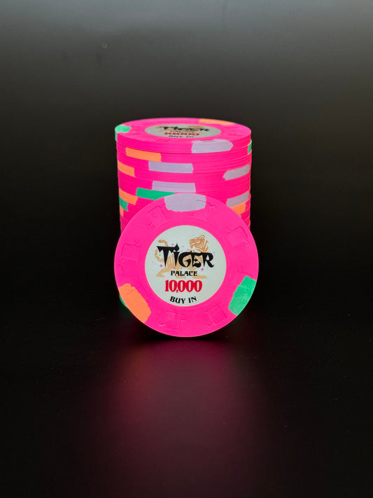 Tiger Palace (Paulson) 48mm '10000' Denom Buy-in chip - Mexican Rose - ONE Barrel