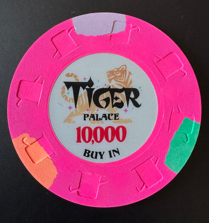 Tiger Palace (Paulson) 48mm '10000' Denom Buy-in chip - Mexican Rose - ONE Barrel