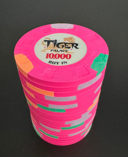 Tiger Palace (Paulson) 48mm '10000' Denom Buy-in chip - Mexican Rose - ONE Barrel