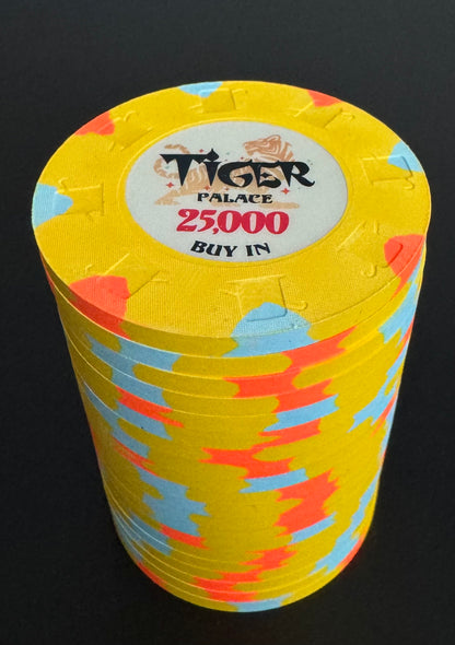 Tiger Palace (Paulson) 48mm '25,000' Denom Buy-in chip - Canary Yellow - ONE Barrel