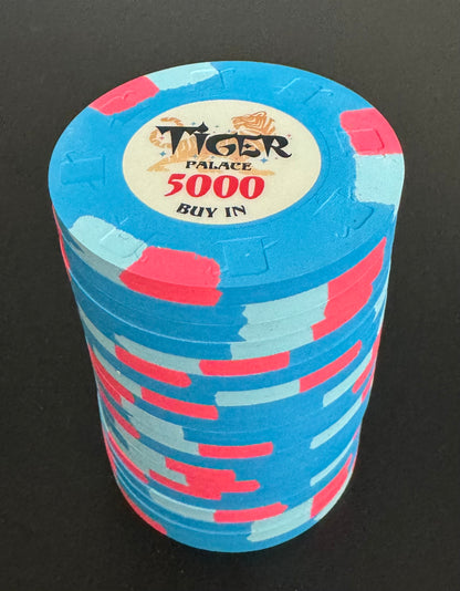 Tiger Palace (Paulson) 48mm '5000' Denom Buy-in chip - Blue - ONE Barrel