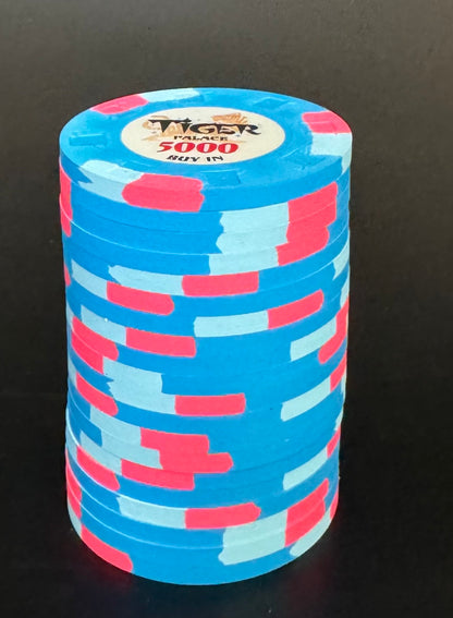 Tiger Palace (Paulson) 48mm '5000' Denom Buy-in chip - Blue - ONE Barrel