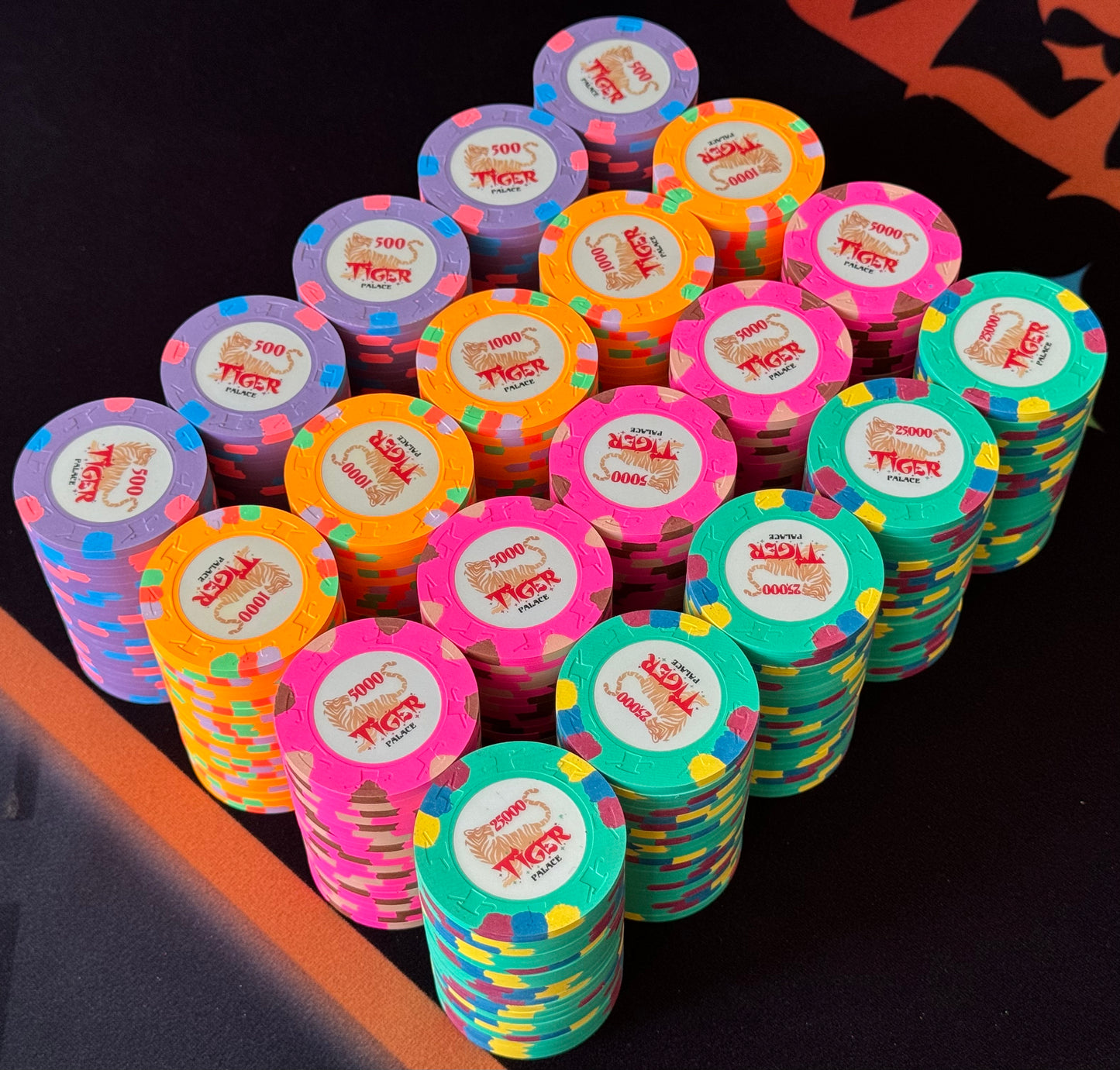 Tiger Palace (Paulson) Tournament Set: T-500 Based, oversized (43mm), 400 chips