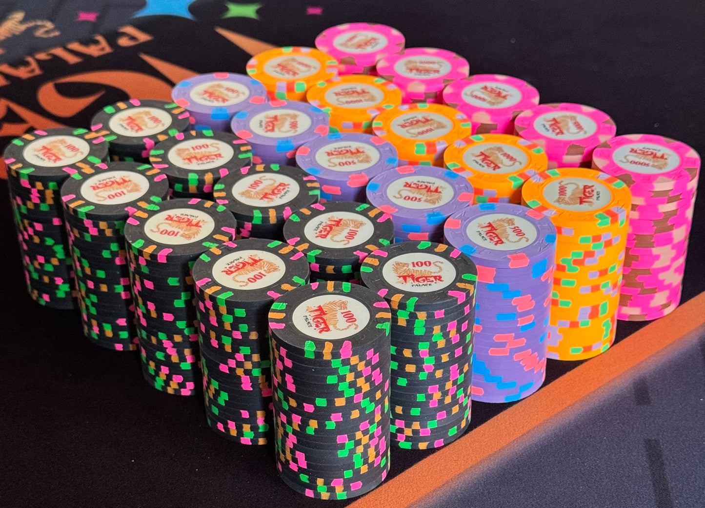 Tiger Palace (Paulson) Tournament Set: T-100 Based, oversized (43mm), 500 chips