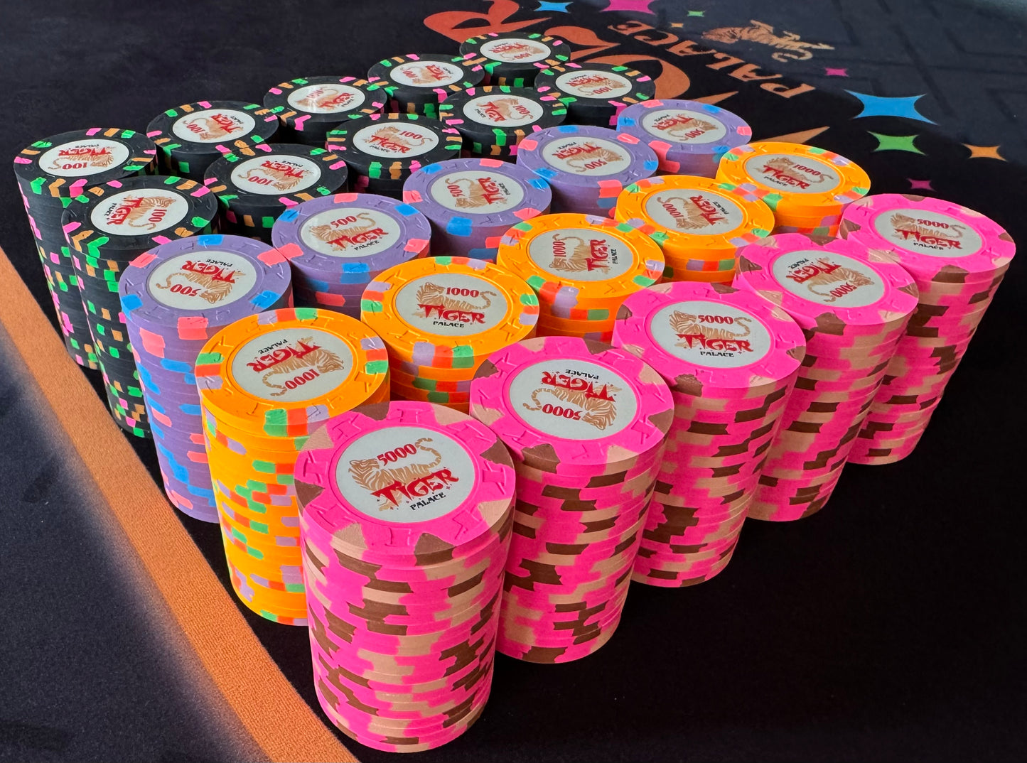 Tiger Palace (Paulson) Tournament Set: T-100 Based, oversized (43mm), 500 chips