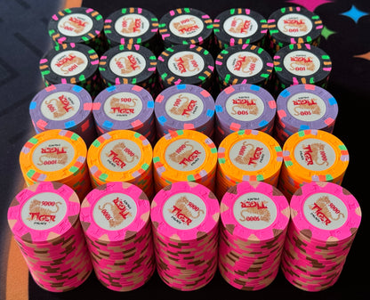 Tiger Palace (Paulson) Tournament Set: T-100 Based, oversized (43mm), 500 chips