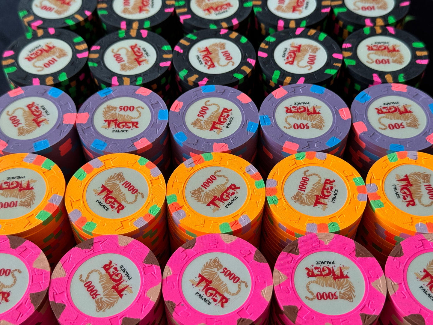 Tiger Palace (Paulson) Tournament Set: T-100 Based, oversized (43mm), 500 chips