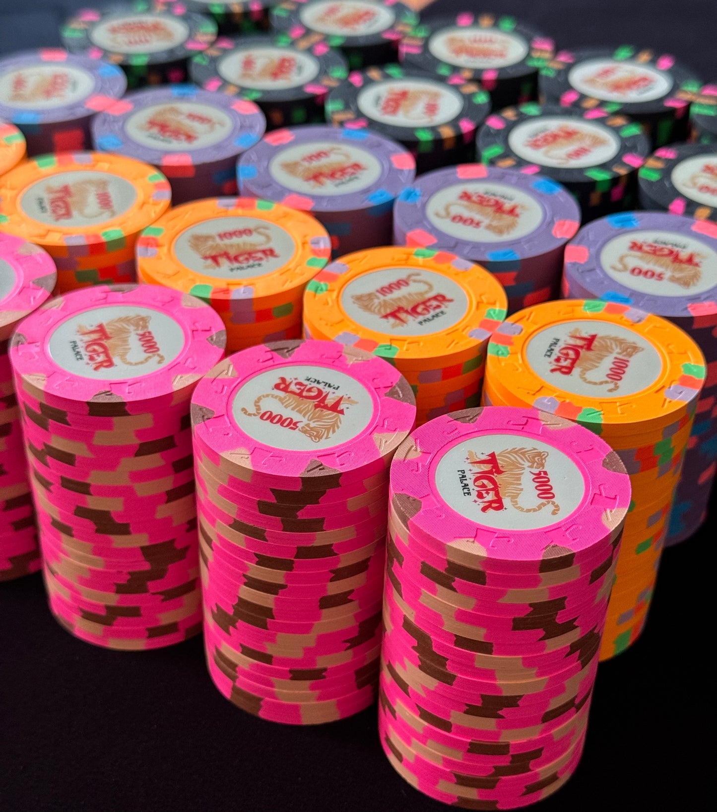 Tiger Palace (Paulson) Tournament Set: T-100 Based, oversized (43mm), 500 chips