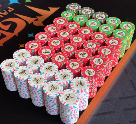 Tiger Palace (Paulson) Cash Set: Custom 'Bear Claws' - $1/$2 'Vegas' Set - 800 chips