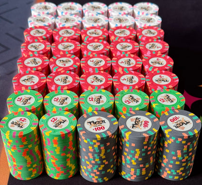 Tiger Palace (Paulson) Cash Set: Custom 'Bear Claws' - $1/$2 'Vegas' Set - 800 chips