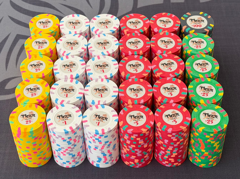 Tiger Palace (Paulson) Cash Set: Custom 'Bear Claws' - $0.25/$0.50 'Vegas' Set - 600 chips
