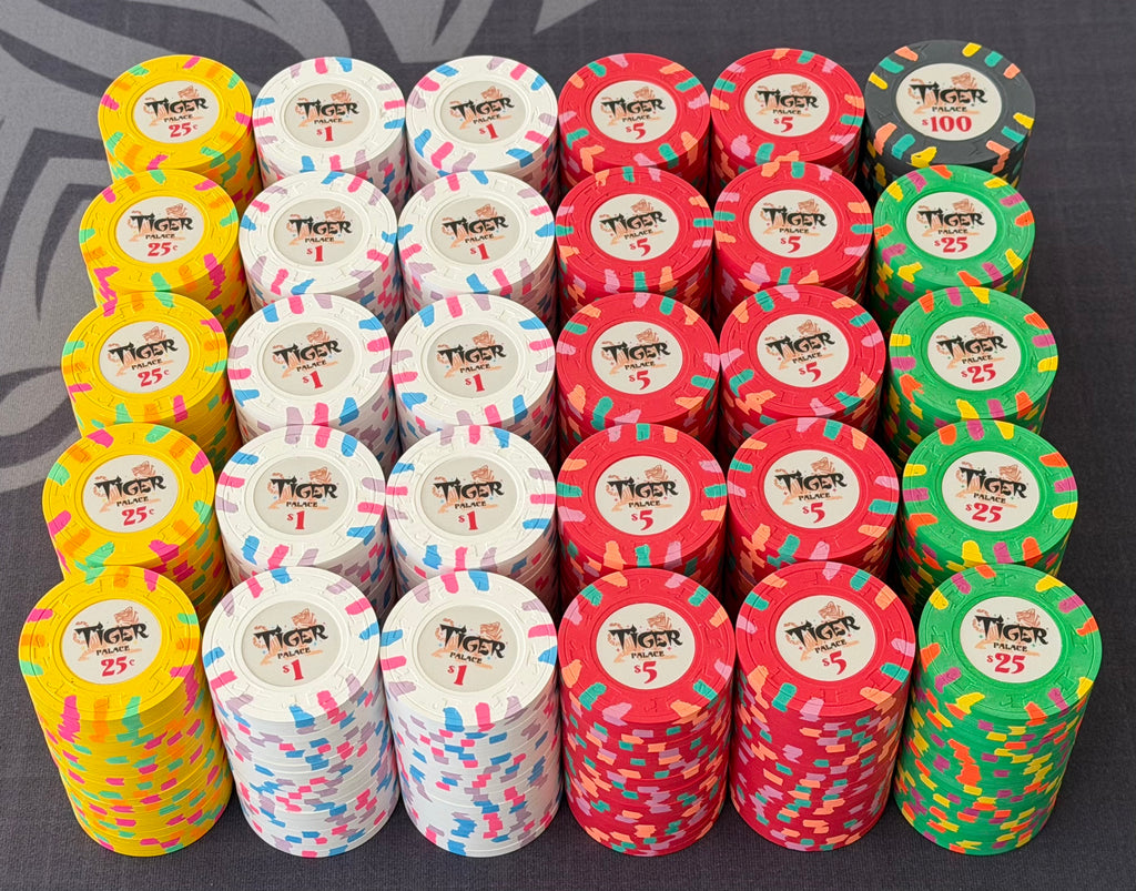 Tiger Palace (Paulson) Cash Set: Custom 'Bear Claws' - $0.25/$0.50 'Vegas' Set - 600 chips