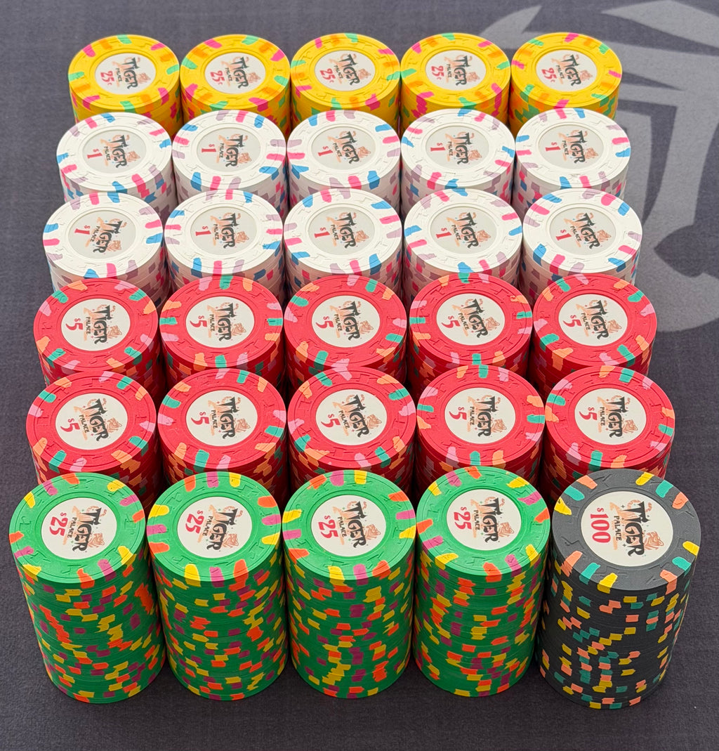 Tiger Palace (Paulson) Cash Set: Custom 'Bear Claws' - $0.25/$0.50 'Vegas' Set - 600 chips