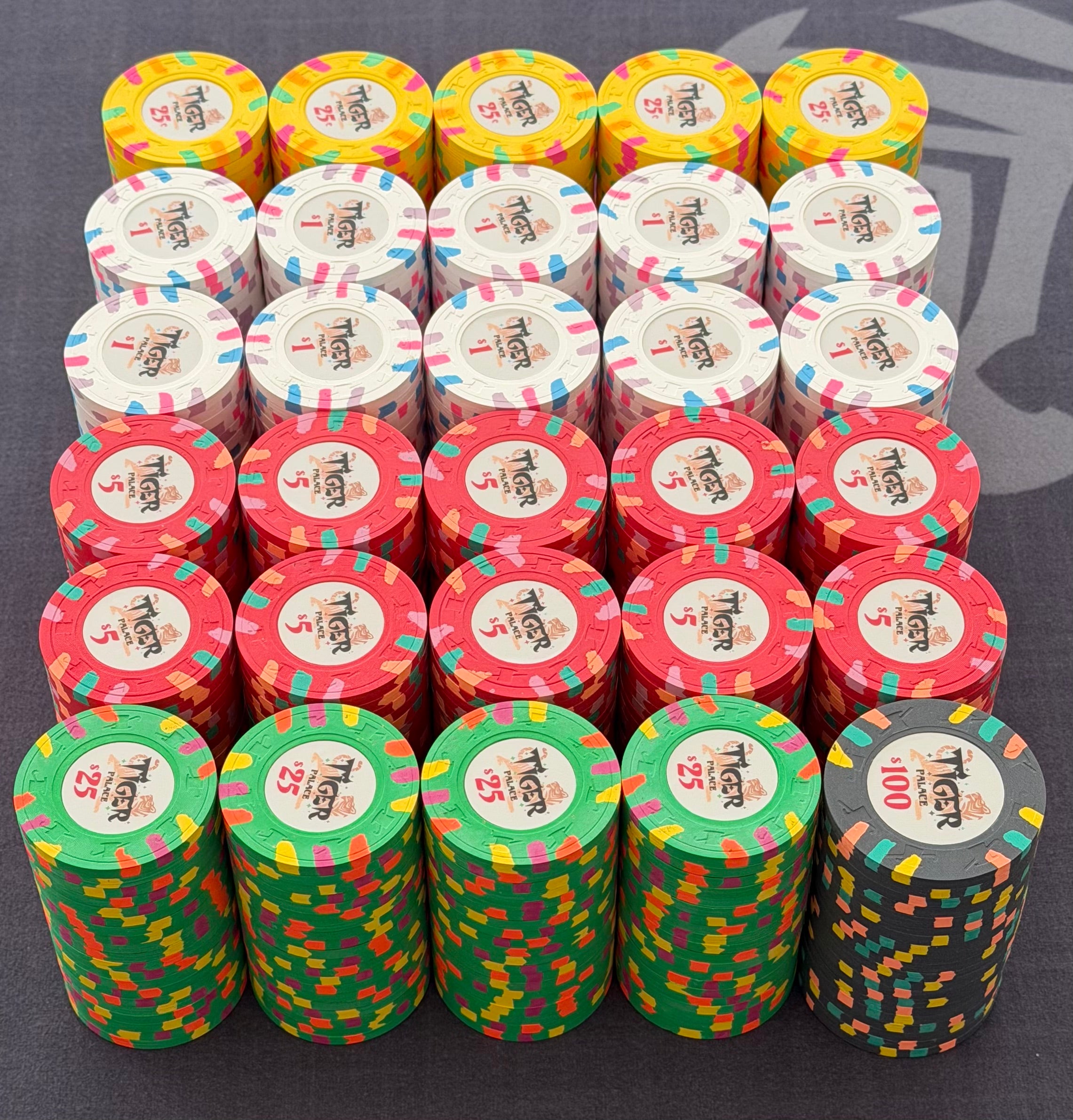 Tiger Palace (Paulson) Cash Set: Custom 'Bear Claws' - $0.25/$0.50 'Vegas' Set - 600 chips