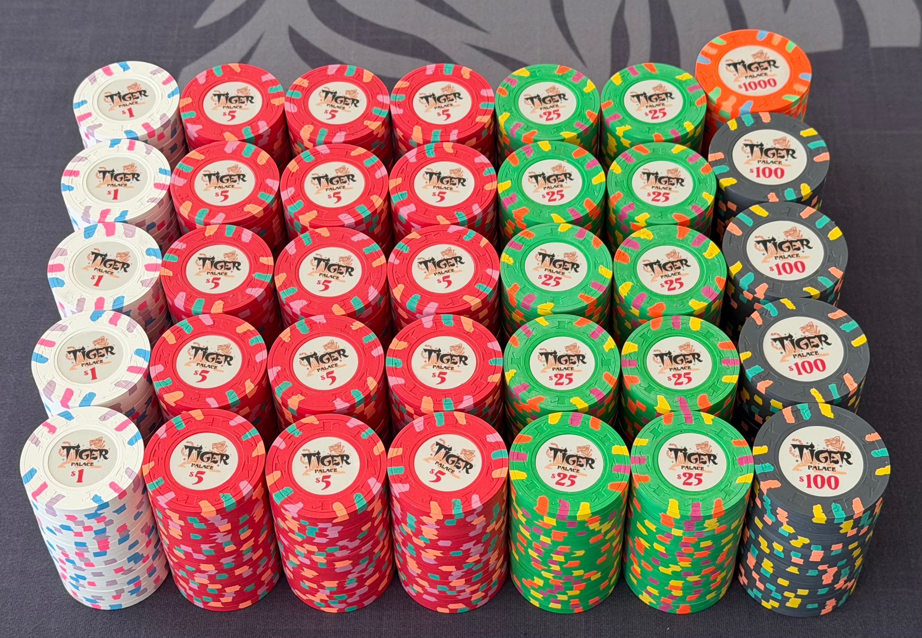 Tiger Palace (Paulson) Cash Set: Custom 'Bear Claws' - $2/$5 'Vegas' Set - 700 chips