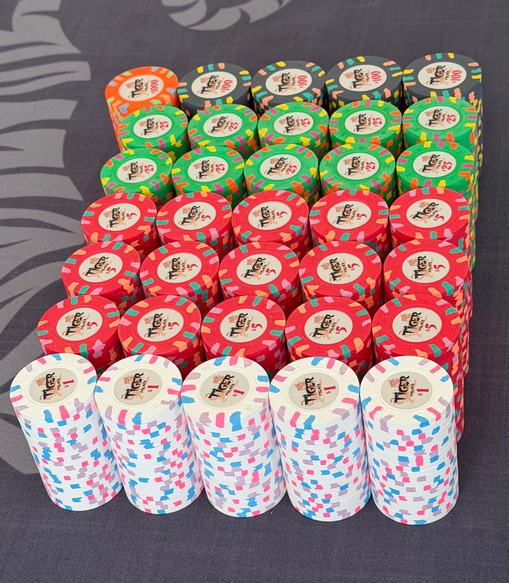 Tiger Palace (Paulson) Cash Set: Custom 'Bear Claws' - $2/$5 'Vegas' Set - 700 chips