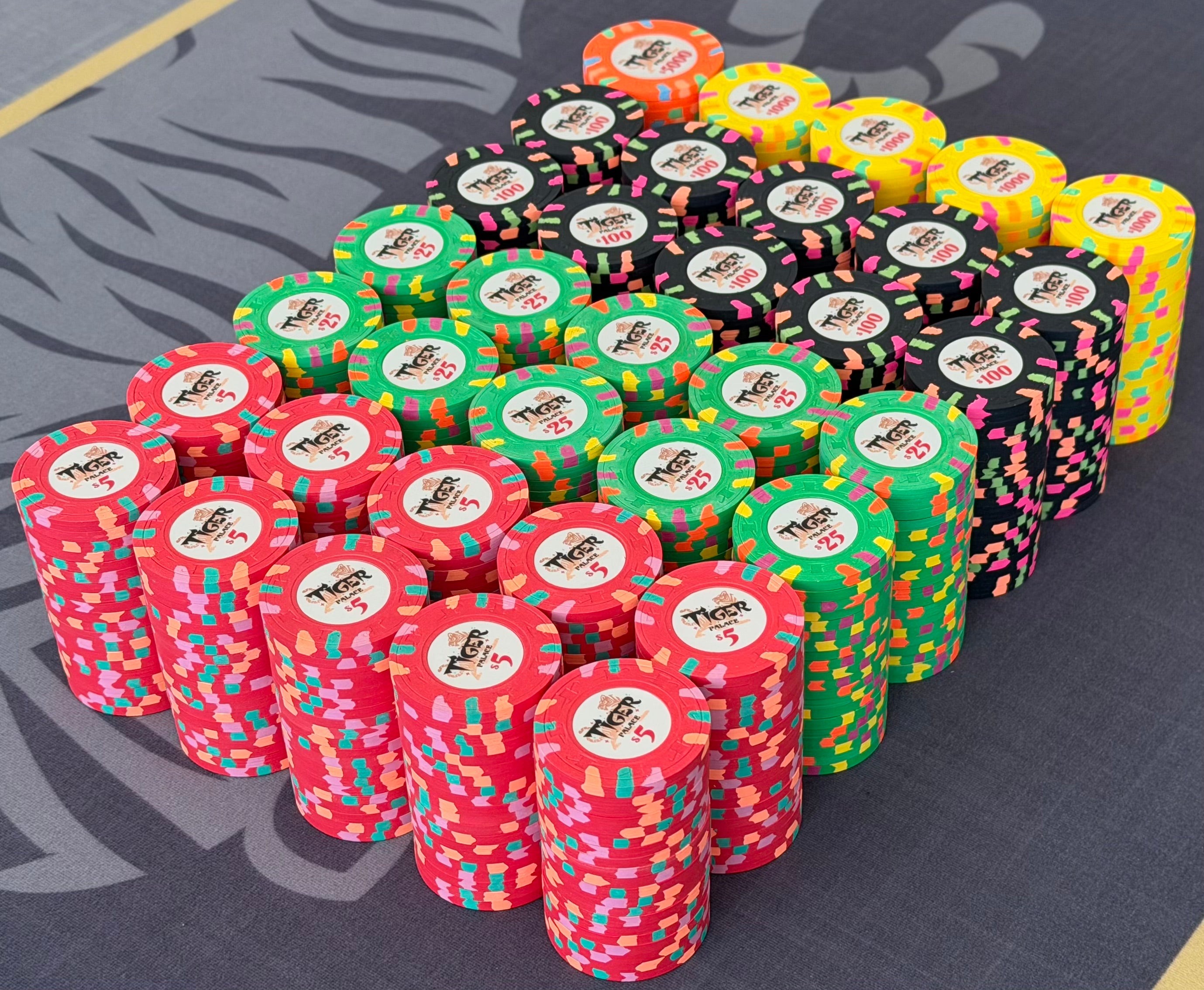 Tiger Palace (Paulson) Cash Set: Custom 'Bear Claws' - $5/$10 'Vegas' Set - 700 chips
