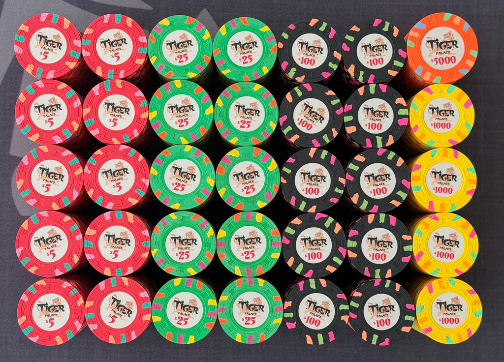 Tiger Palace (Paulson) Cash Set: Custom 'Bear Claws' - $5/$10 'Vegas' Set - 700 chips