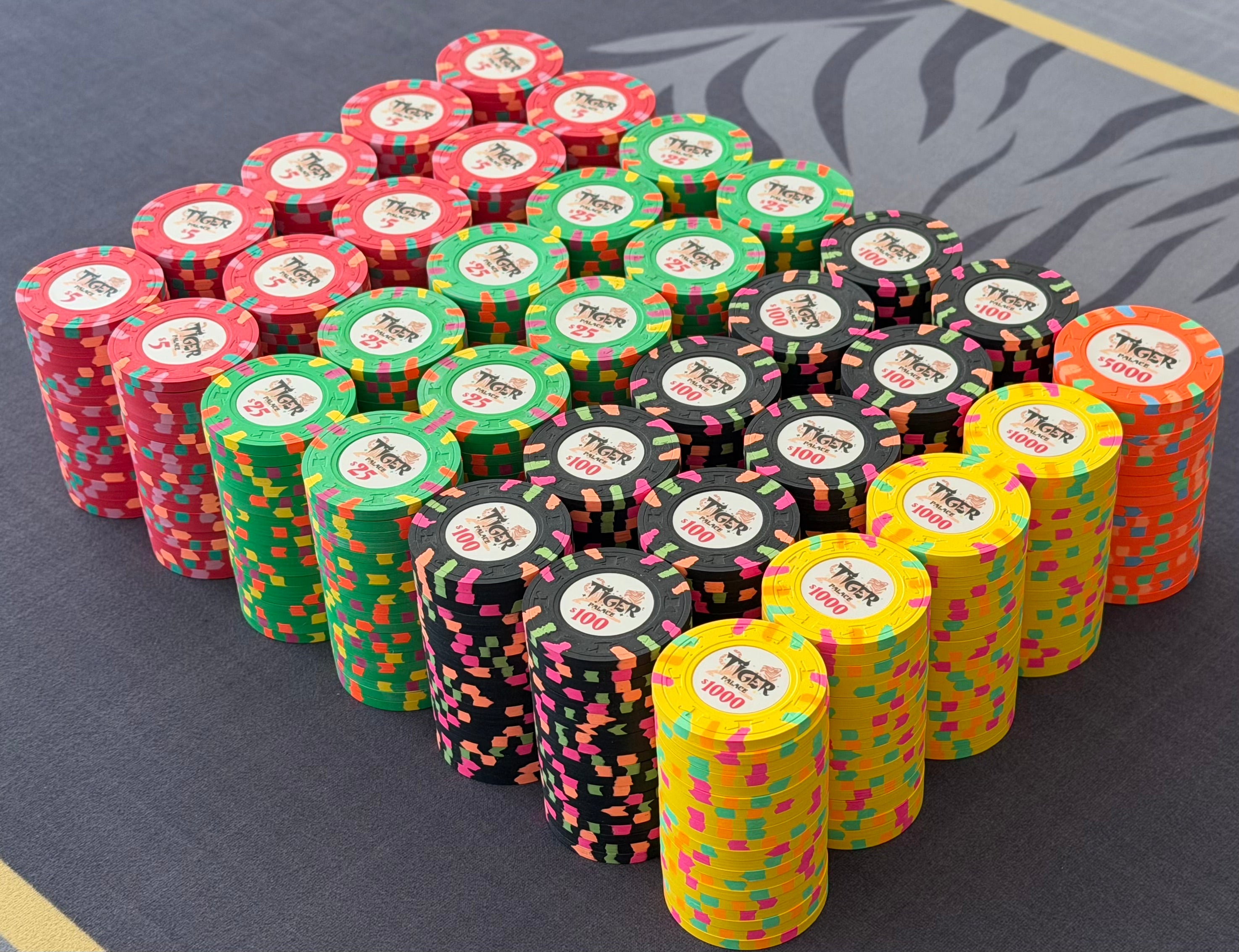 Tiger Palace (Paulson) Cash Set: Custom 'Bear Claws' - $5/$10 'Vegas' Set - 700 chips
