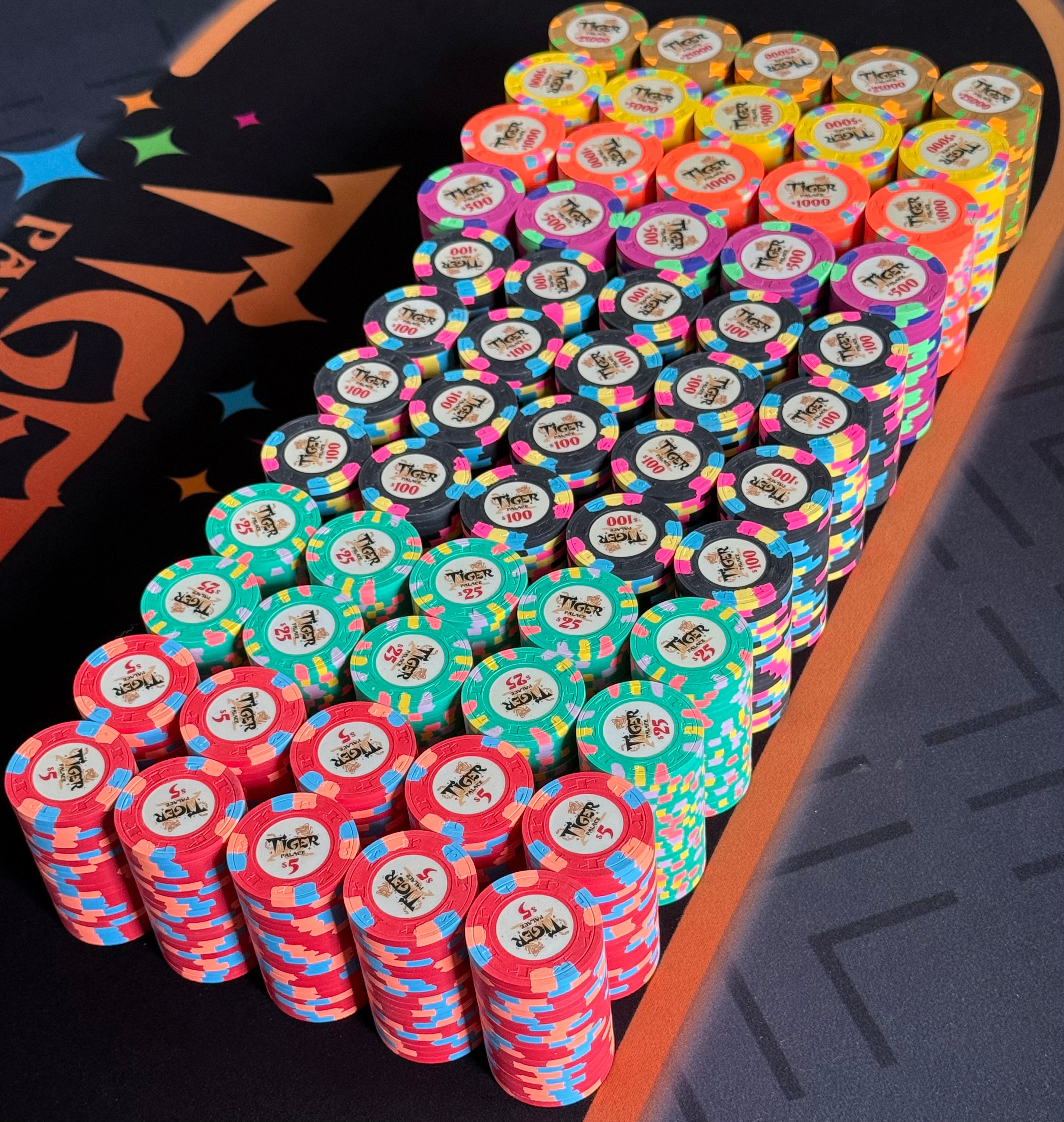 Tiger Palace (Paulson) Cash Set: VIP1 $5/$10 to $50/$100+ 'Vegas' set - 1200 chips