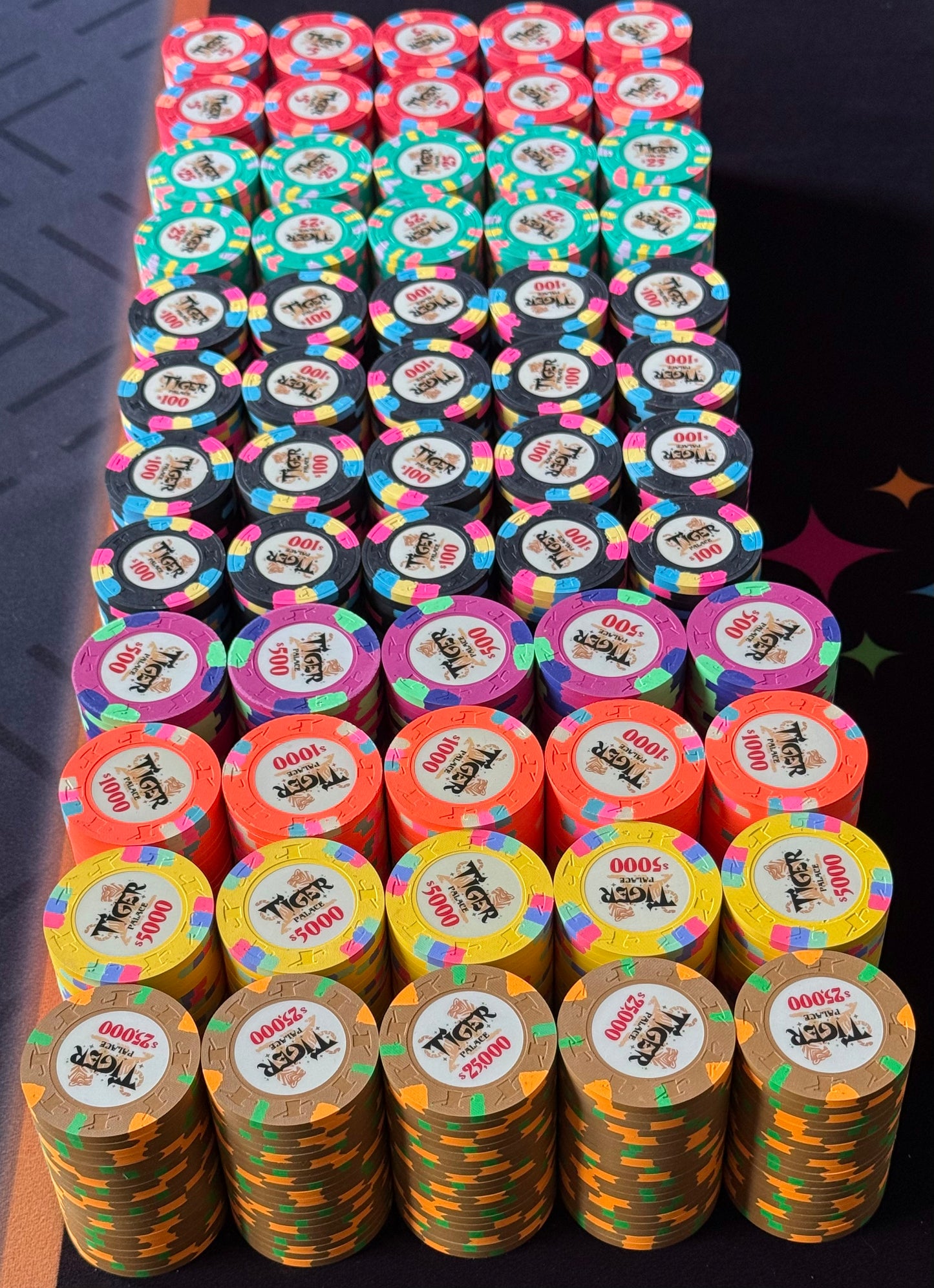 Tiger Palace (Paulson) Cash Set: VIP1 $5/$10 to $50/$100+ 'Vegas' set - 1000 chips