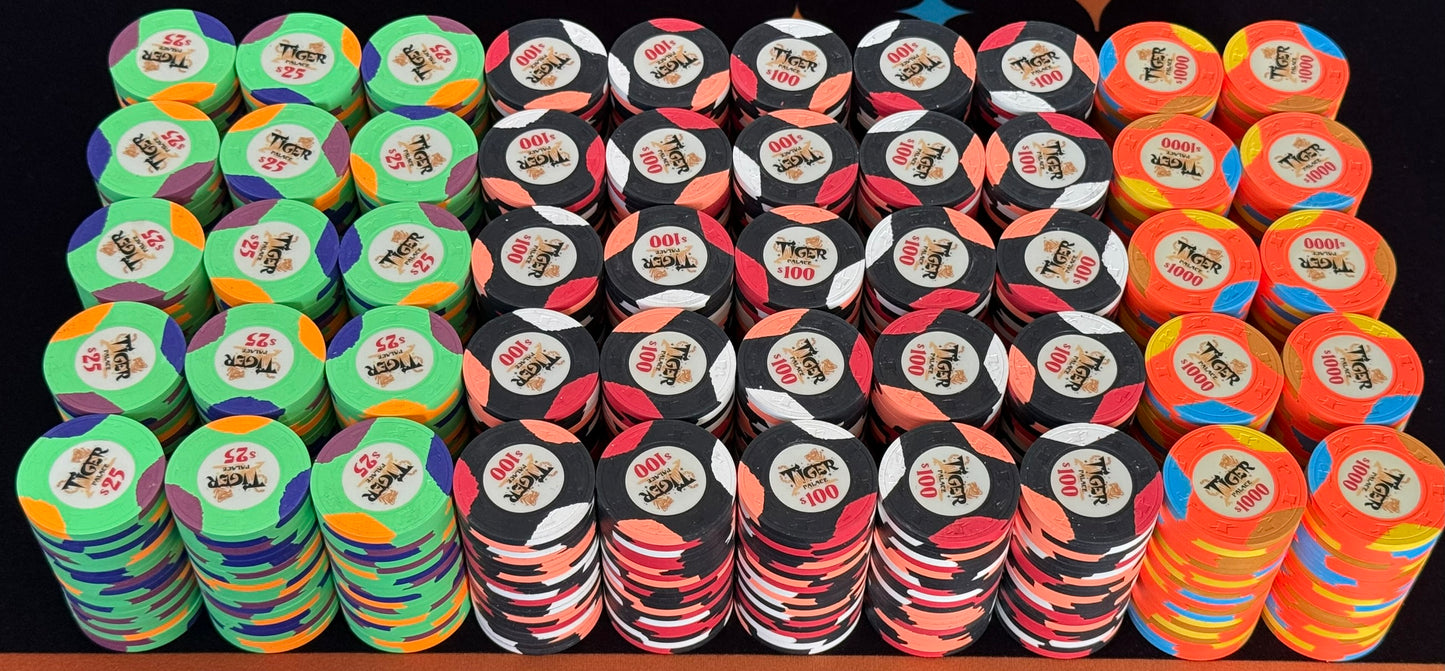 Tiger Palace (Paulson) Tri-moon 39mm High Stakes Cash Set - 1000 Chips