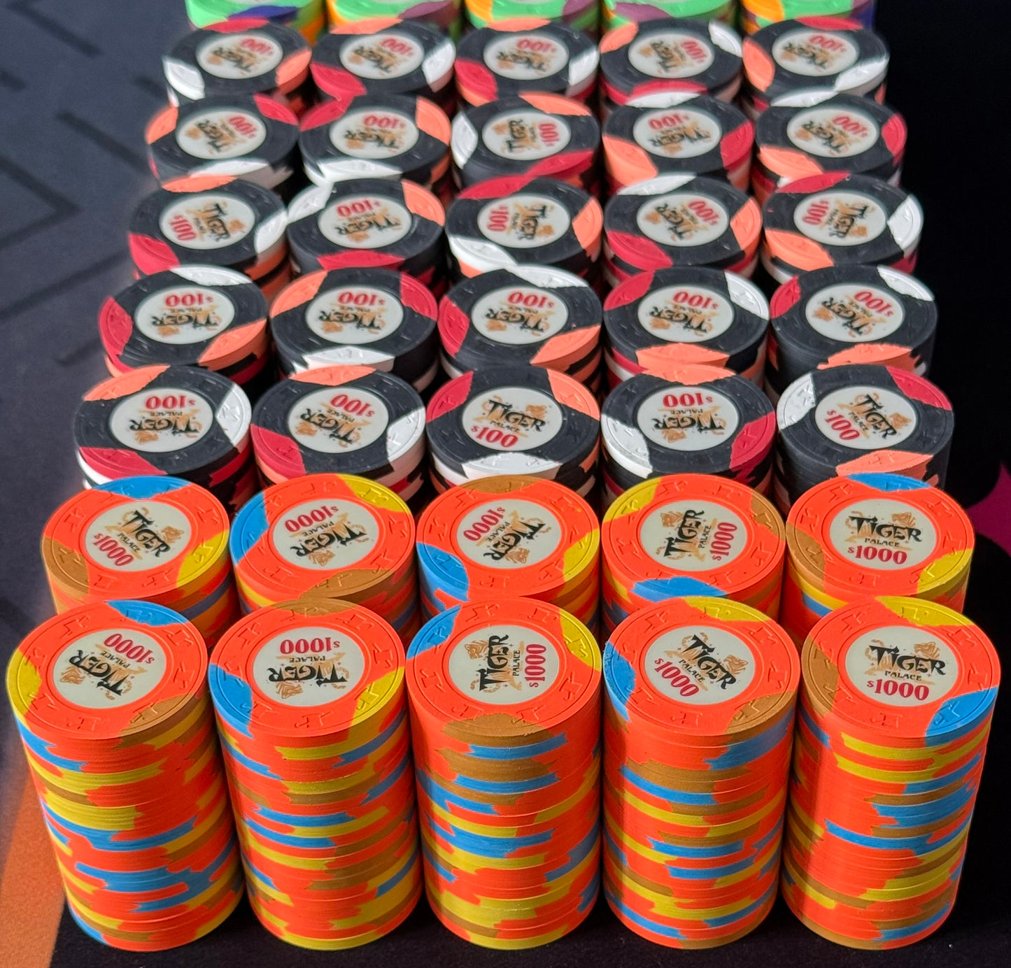 Tiger Palace (Paulson) Tri-moon 39mm High Stakes Cash Set - 1000 Chips