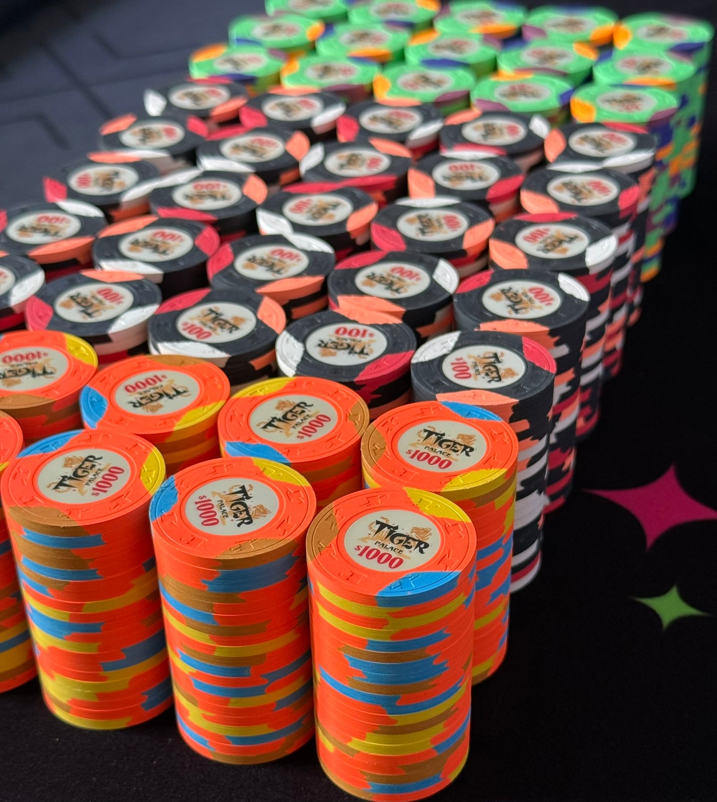 Tiger Palace (Paulson) Tri-moon 39mm High Stakes Cash Set - 1000 Chips