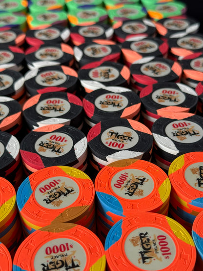 Tiger Palace (Paulson) Tri-moon 39mm High Stakes Cash Set - 1000 Chips