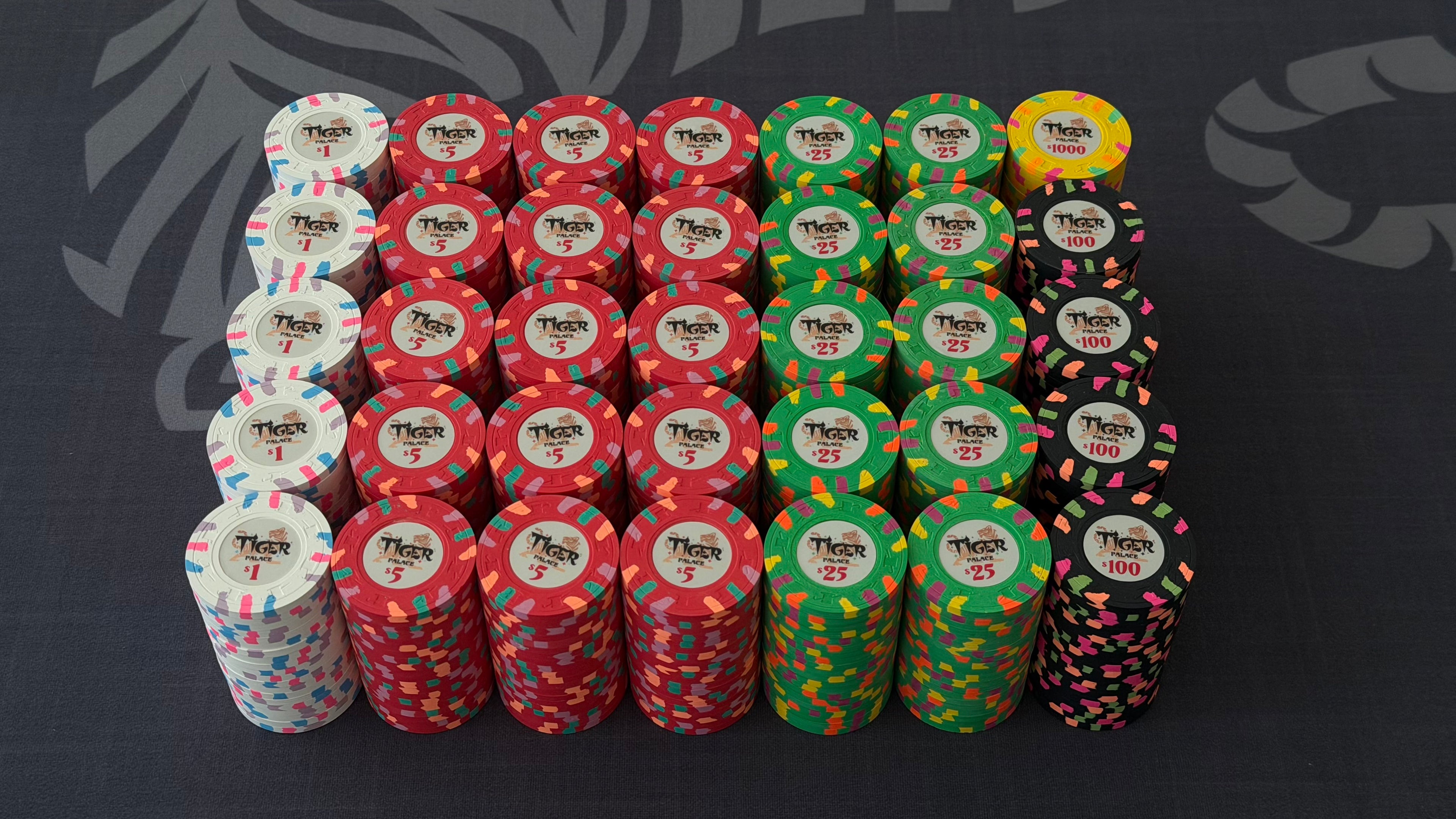 Tiger Palace (Paulson) Cash Set: Custom 'Bear Claws' - $2/$5 'Vegas' Set - 700 chips