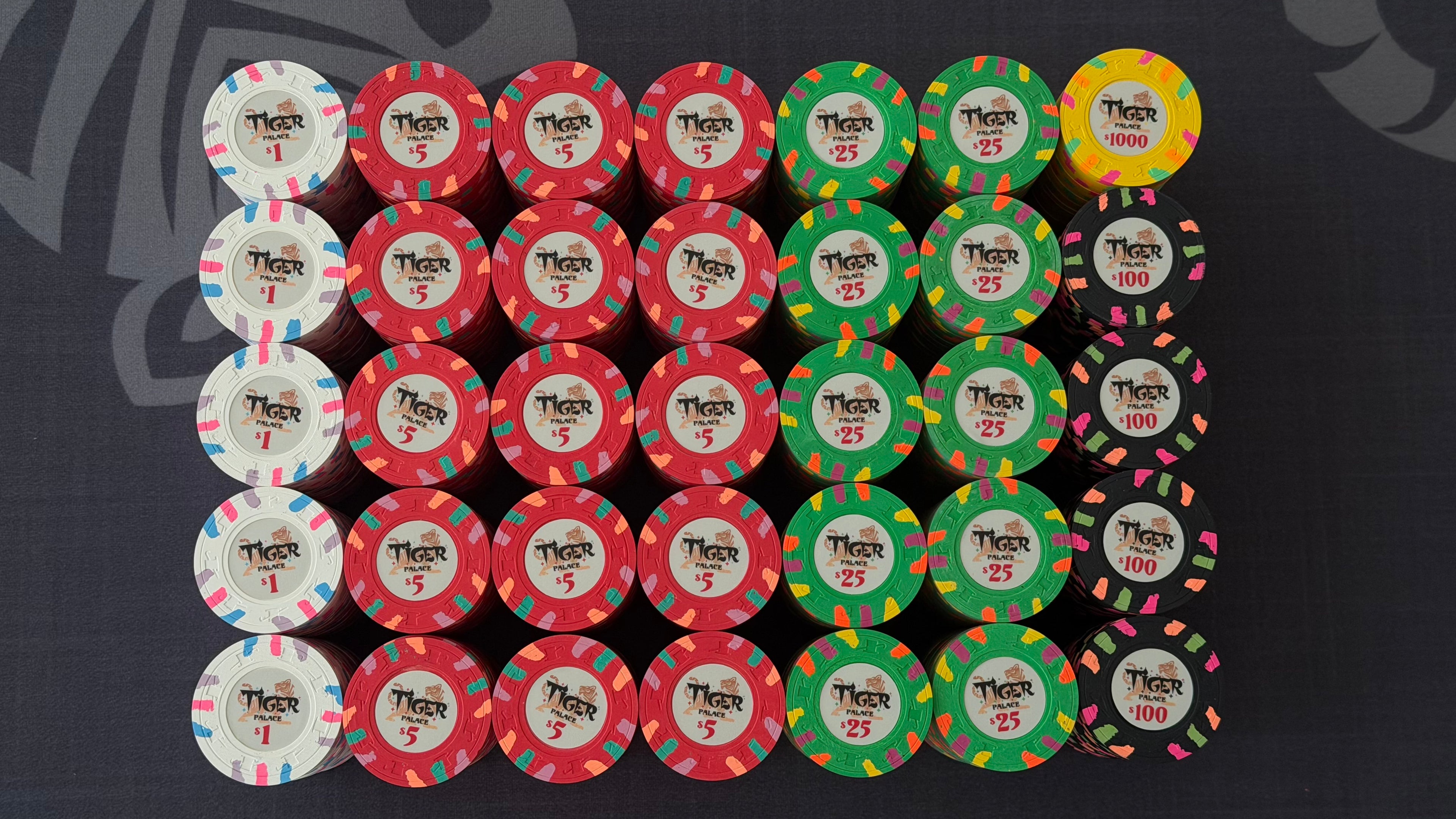 Tiger Palace (Paulson) Cash Set: Custom 'Bear Claws' - $2/$5 'Vegas' Set - 700 chips