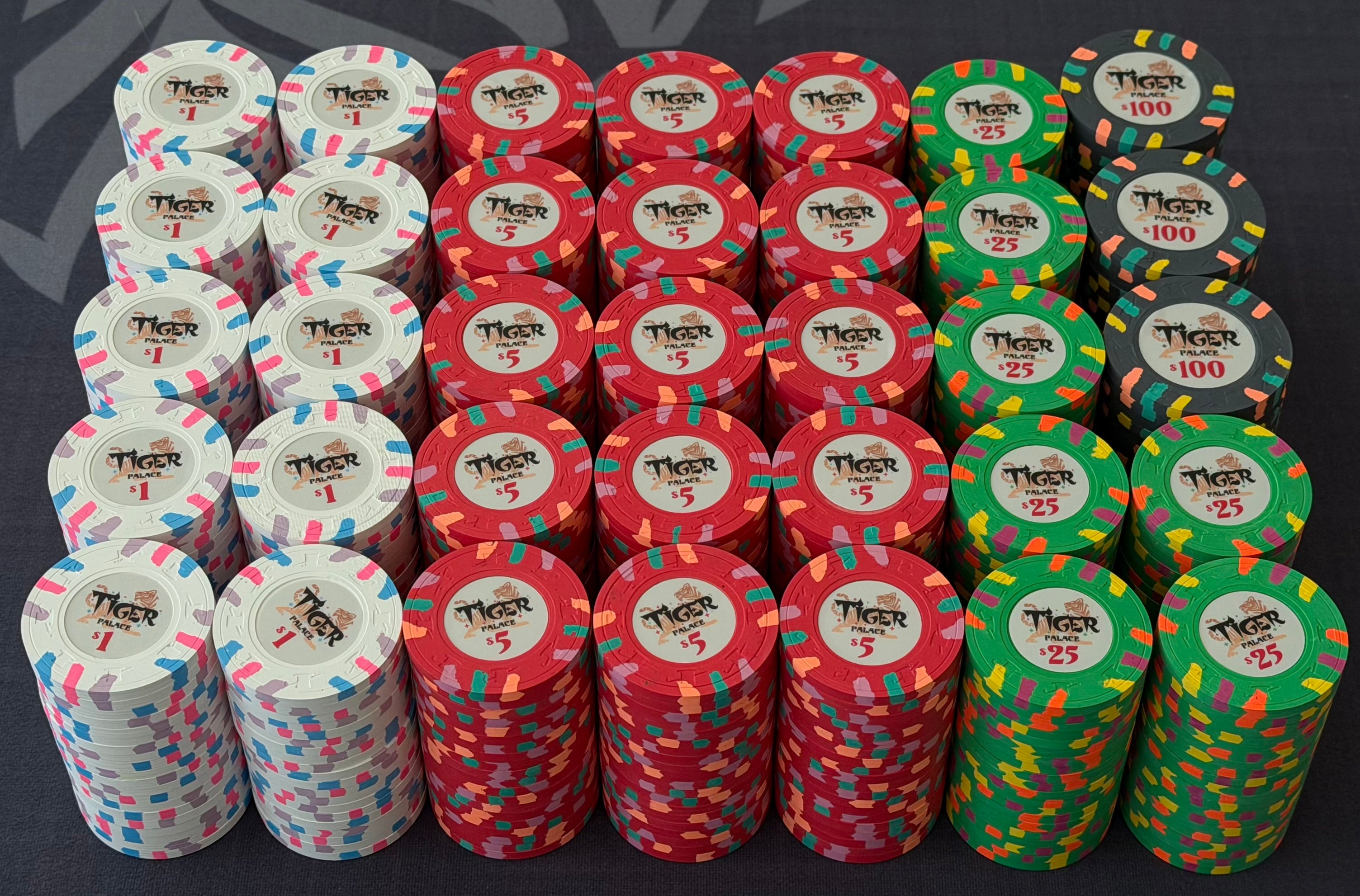 Tiger Palace (Paulson) Cash Set: Custom 'Bear Claws' - $1/$2 'Vegas' Set - 700 chips