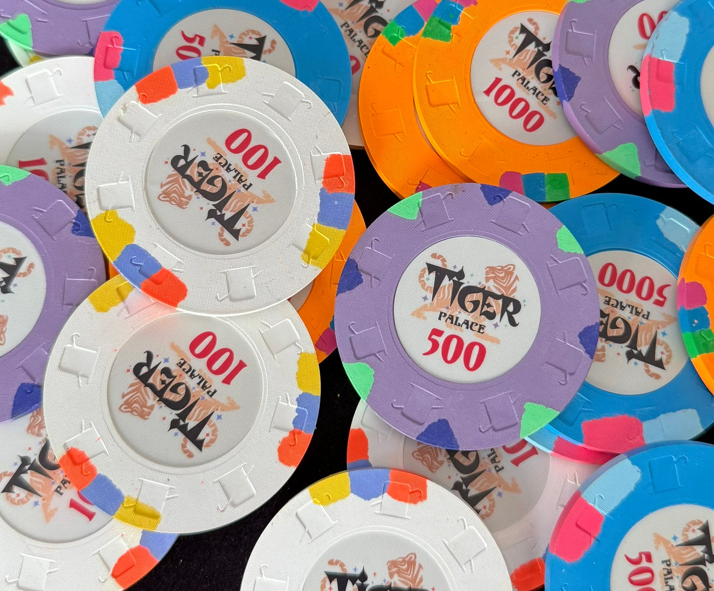 Tiger Palace (Paulson) Tournament Set - 48mm 'Fat Hat' T100-based Tournament Set, 500 Chips