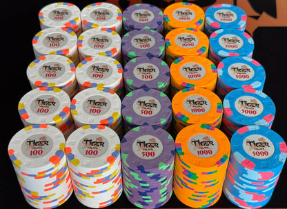 Tiger Palace (Paulson) Tournament Set - 48mm 'Fat Hat' T100-based Tournament Set, 500 Chips