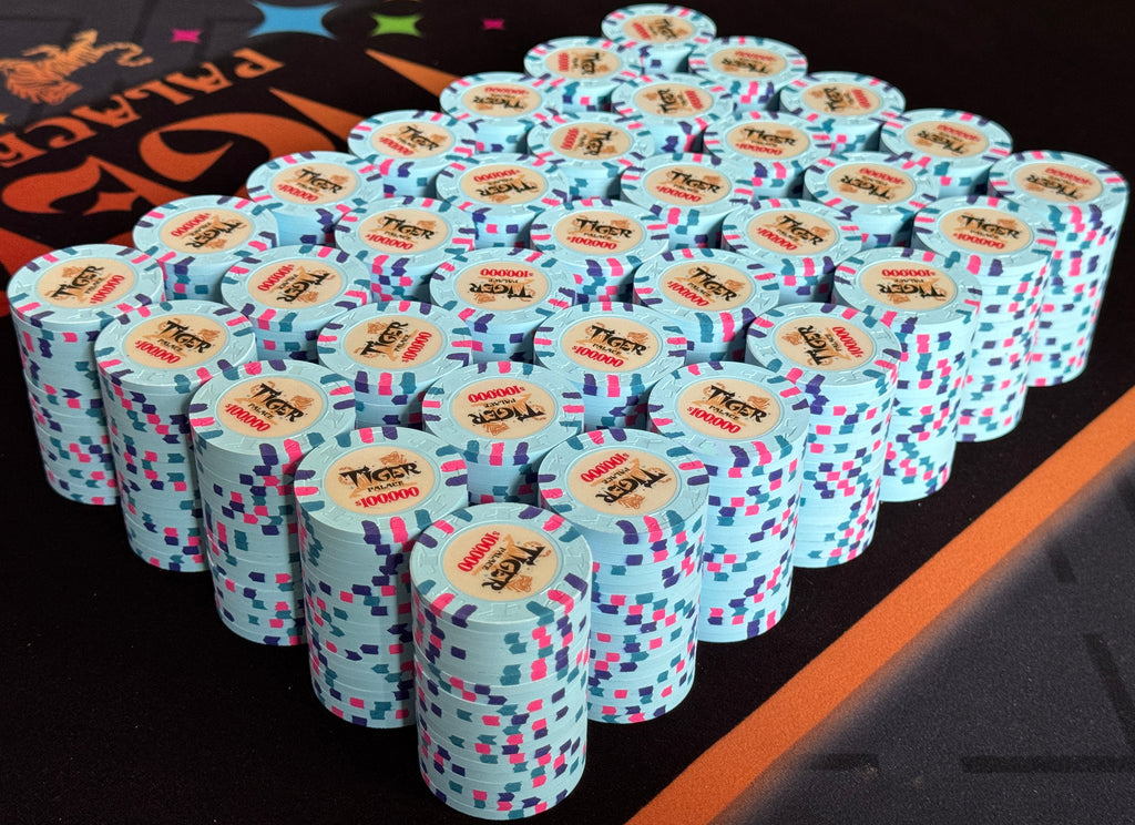 Tiger Palace (Paulson) Misc Cash $100,000 chip - Sky Blue - 43mm - One Barrel