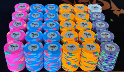 Tiger Palace (Paulson) Cash Set: Custom, one-of-a-kind 48mm 'Fat Hat' - $0.25/$0.50 'Cali' Set - 600 chips