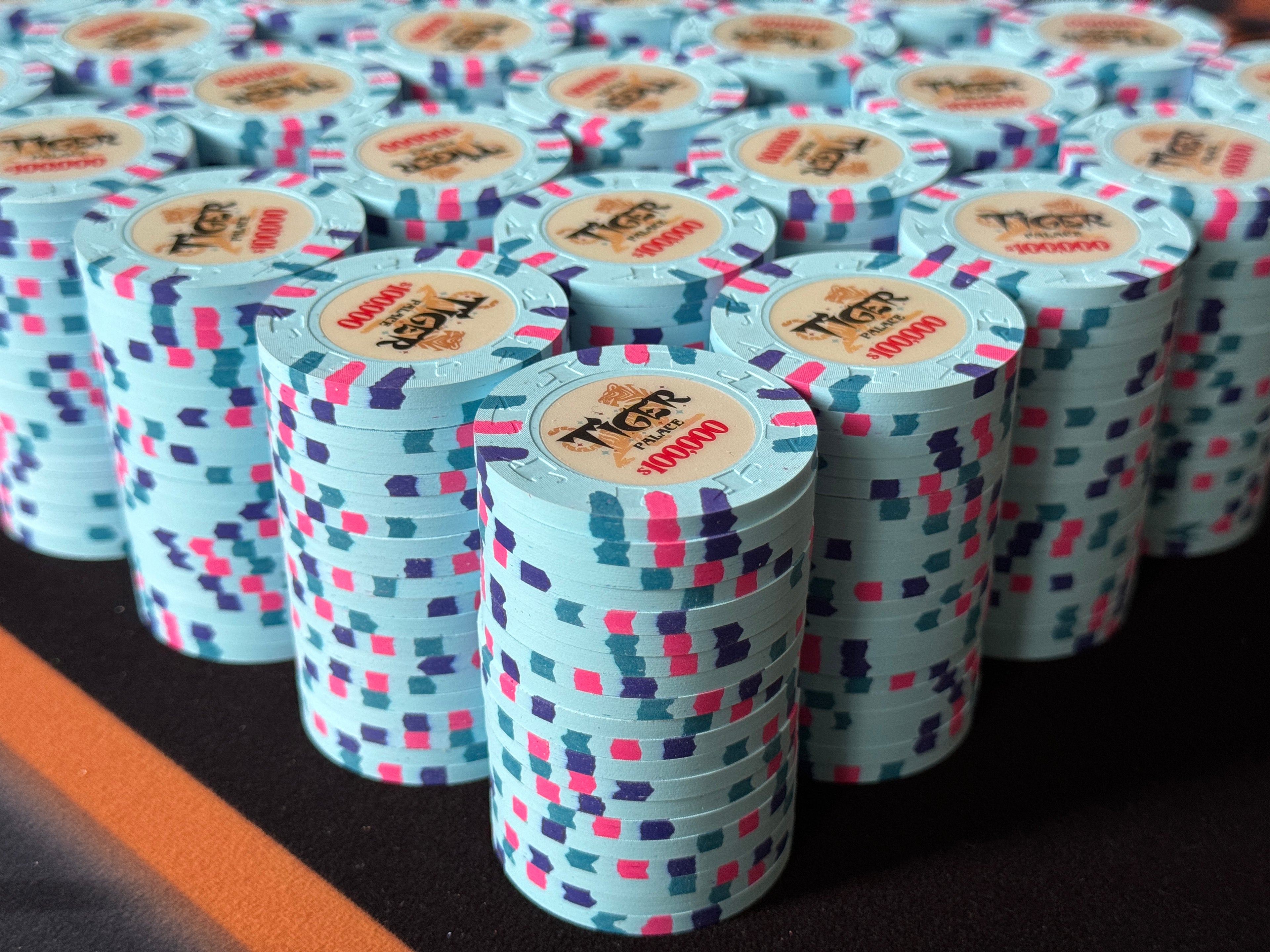 Tiger Palace (Paulson) Misc Cash $100,000 chip - Sky Blue - 43mm - One Barrel