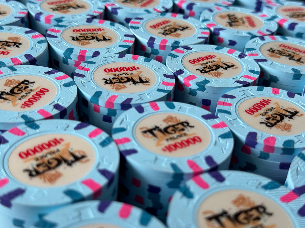 Tiger Palace (Paulson) Misc Cash $100,000 chip - Sky Blue - 43mm - One Barrel