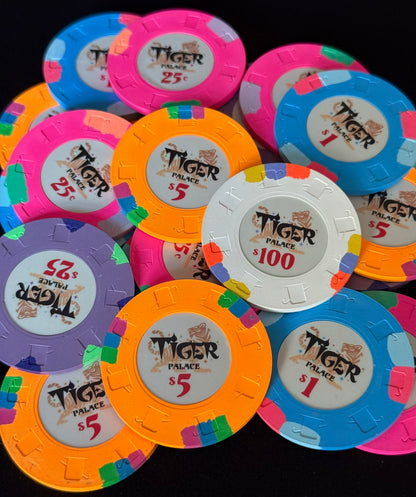 Tiger Palace (Paulson) Cash Set: Custom, one-of-a-kind 48mm 'Fat Hat' - $0.25/$0.50 'Cali' Set - 600 chips