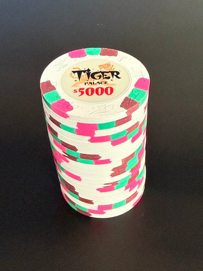 Tiger Palace (Paulson) VIP2 Cash $5,000 chip - White 43mm - One Barrel