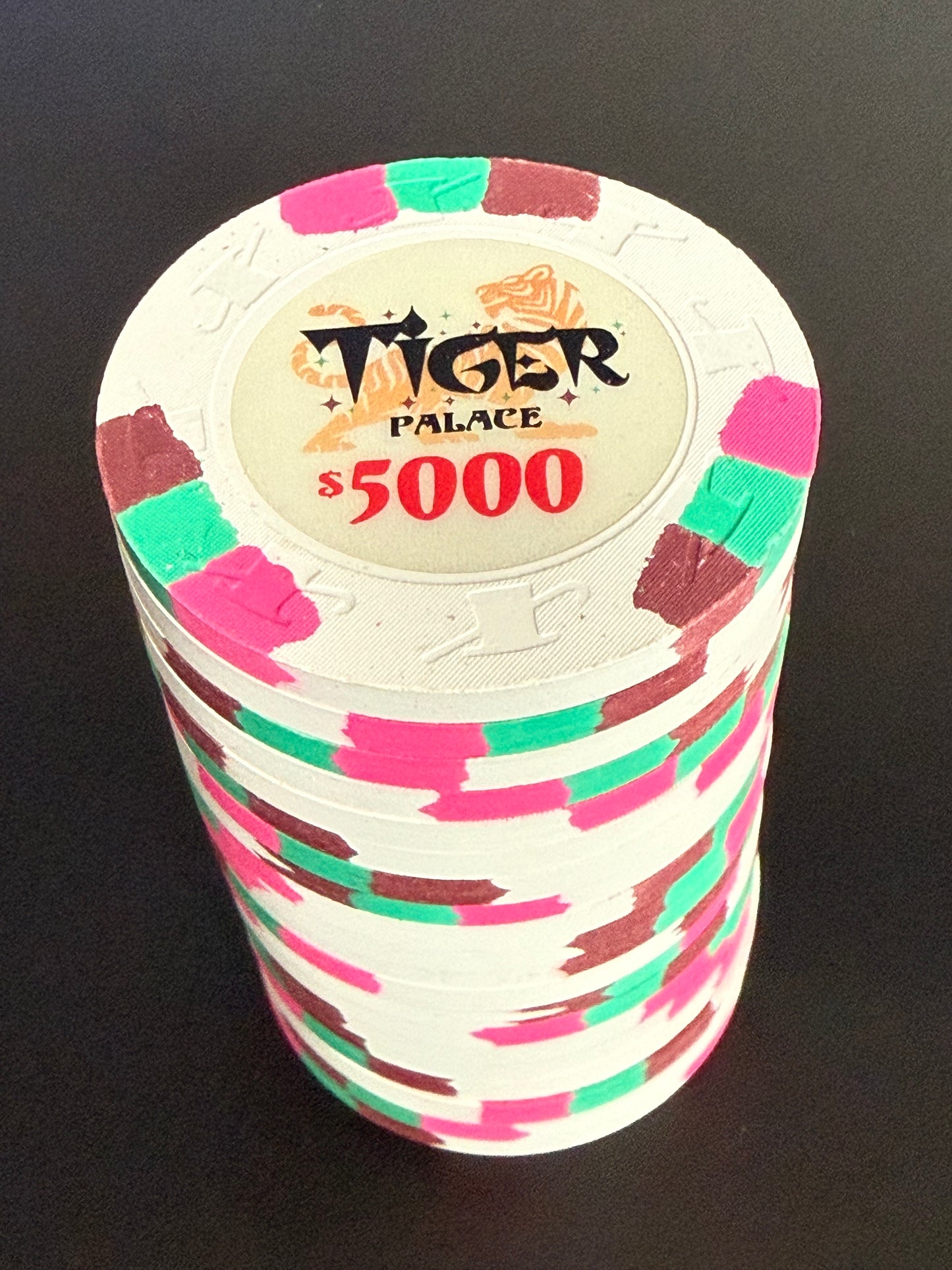 Tiger Palace (Paulson) VIP2 Cash $5,000 chip - White 43mm - One Barrel